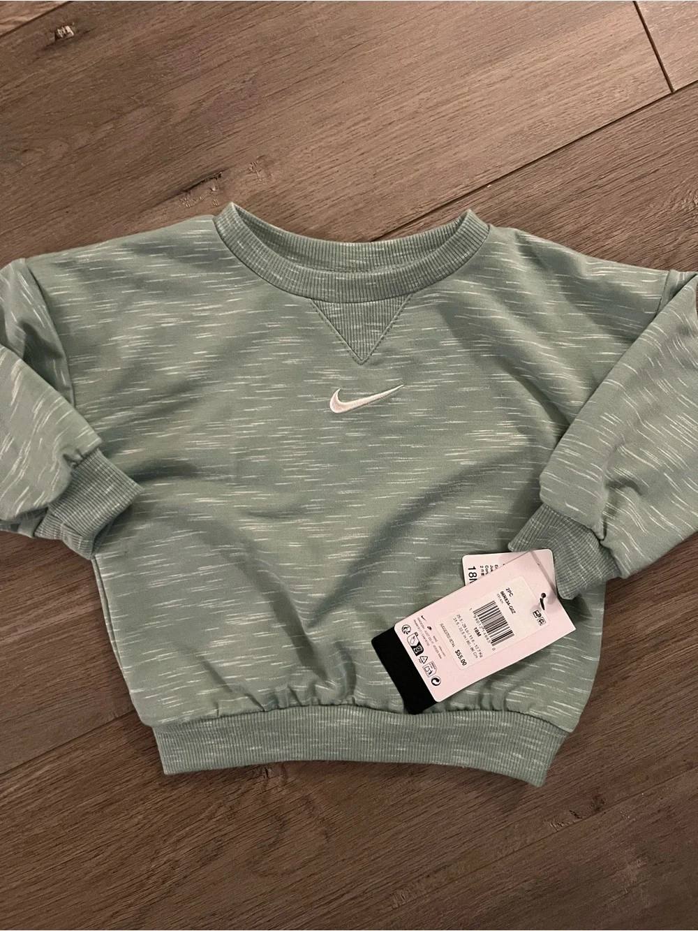 Nike Toddler Mint Green Heathered Sweatshirt & Joggers Set
